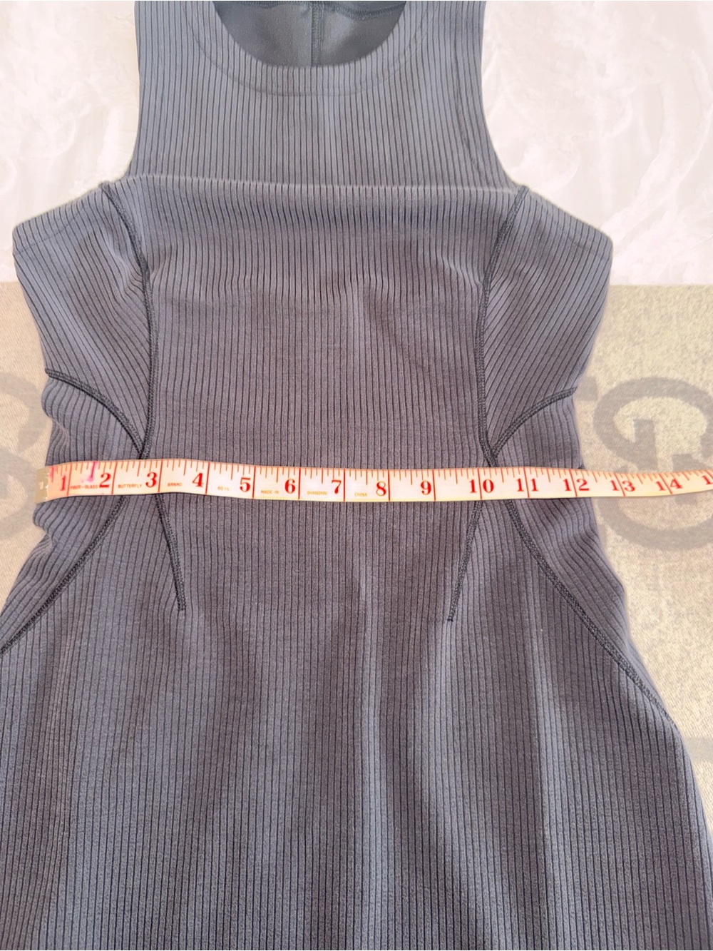 Lululemon Ribbed Softstream slim tank dress Ribbed Mini Dress in Charcoal - Picture 4 of 9